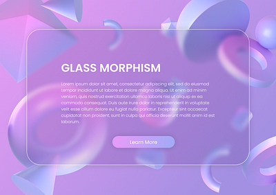 Glass Morphism app design figma geometry glass effect glass morphism illustration inspiration objects ui