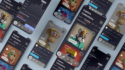 NFT Mobile App app branding design figma futuristic illustration inspiration logo mobile app modern nft typography ui user experience user interface ux