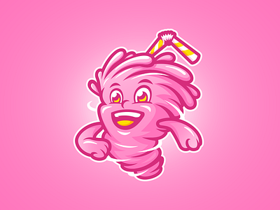 Happy Shake branding design dribbble hurricane illustration logo mascot sportlogo strawberry tornado twister vector vector art vortex