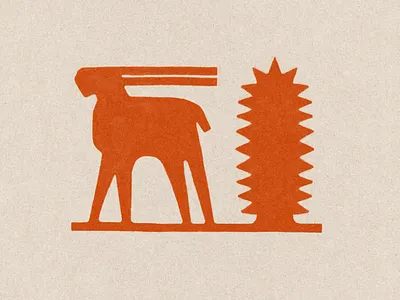 Goat at Sunrise blockprint branding carving contemporary design goat icon illustration logo minimal minimalist roman sun vintage