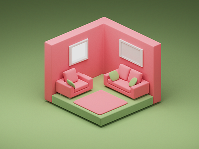 Drawing Room Blender 3d 3d art 3d design 3d illustration 3d modelling 3dart blender c4d design isometric