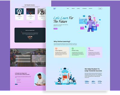 Web Template-E Learning design e learning website education web template graphic design hero section landing page ui ui design ui ux ux web design web template website design