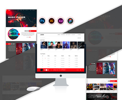 Music Streaming Website android app branding designing graphic design ios app mobile app music website ui