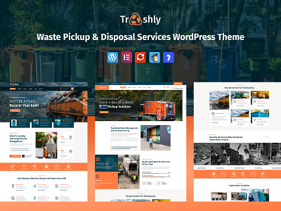 Trashly - Waste Pickup & Disposal Services WordPress Theme css html responsivedesign seofriendly template waste services wordpressdevelopment