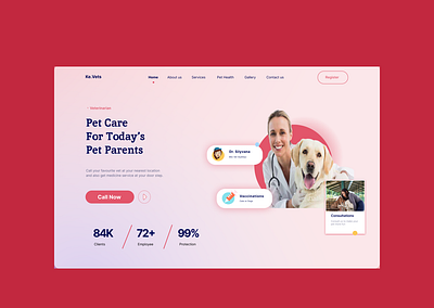 Pet Care Website figma header design petcare pets ui uiux ux web design website