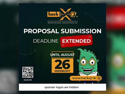 Inter school hackathon registration deadline extended flyer branding business card design graphic design illustration logo vector