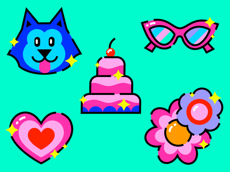 Microsoft: Clipchamp Animated Stickers 3 aesthetic animated animated icons animated stickers animation app cartoon character design gif icons set illustration loop motion motion graphics motion stickers stickers pack ui vector video editor