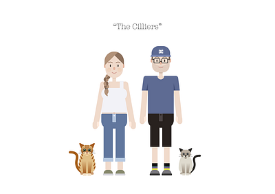 Cilliers family portrait character illustration sketch vector