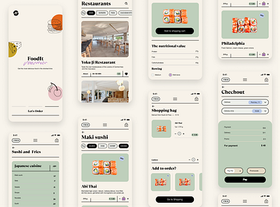 Food App clean delivery food eating food food delivery app food design food shop foodie minimalist mobile app order restaurant app shipping sushi ui