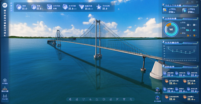 Smart Bridge UI Design 3d animation digital twin ui visualization web design