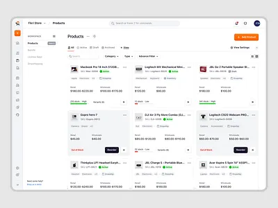 Ecomiq - Product Management Dashboard for SaaS E-commerce business crm dashboard ecommerce online shop online store order management product design product management retail saas saas design sales ui ux web app web builder web design