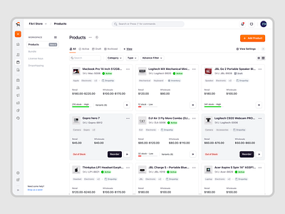 Ecomiq - Product Management Dashboard for SaaS E-commerce business crm dashboard ecommerce online shop online store order management product design product management retail saas saas design sales ui ux web app web builder web design