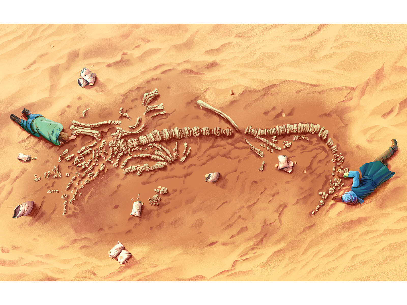 Shifting Sands bones brown brush clipstudio dessert digitalillustration digitalpainting history illustration muti sand