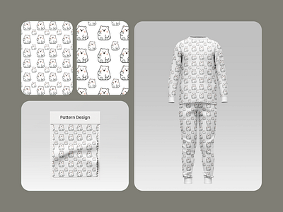 Cozy Bear Sleepwear Set branding design graphic design pattern patterndesign sleepwear set typography