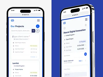 Projects screens of the Outstaffing platform app design application branding dashboard design figma outstaffing platform saas team ui ux