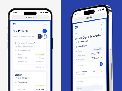 Projects screens of the Outstaffing platform app design application branding dashboard design figma outstaffing platform saas team ui ux