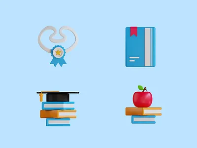 3D education icon 3d creative design education element illustration object