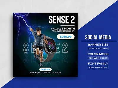 Social Media Smart Watch Web Template Banner banner design branding cover design facebook ad fb cover graphic design instagram banner product design smart watch post social poster square banner web banner