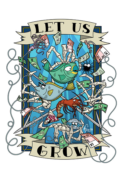 Let Us Grow charity illustration ocean tahiti