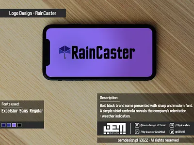 Logo Design - RainCaster adobe advertisement advertisment black branding business design designer emblem graphic design illustrator logo logotype oem oemdesign photoshop socialmedia typography vector violet