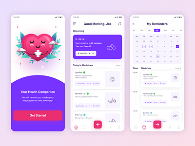 Medicine Reminder App alarm app medical medicine mobileapp pharmacy productdesign reminder ui