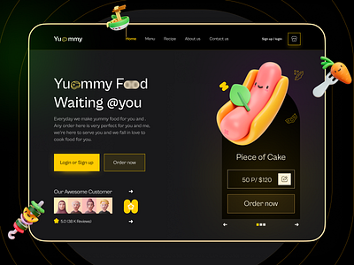 Food Hero Section @ Food Website Design 3d animation branding delivery website design figma food website graphic design illustration logo motion graphics ui ui design ui kits uidesign uiux user experience user interface design userinterface