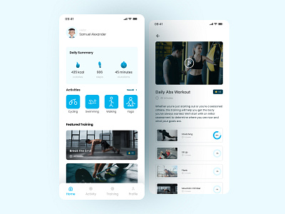 Impactfit - Workout Fitness App app design app ui blue clean exercise fitness fitness app gym gym app health minimalist sport training ui ui design uidesign uiux workout workout app