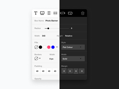 Control Panel build color colours control panel design editor figma font no code online visual editor ui ui design web app webapp webflow website widget