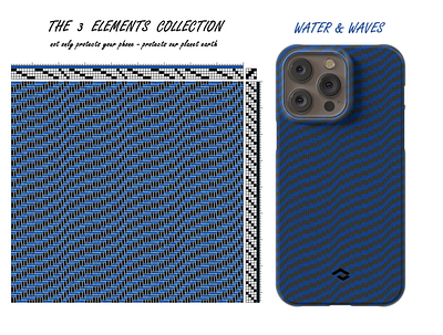 Water & Waves - weaving pattern of the 3 elements collection brand design branding carbon collection design fusionweaving noplanetb pitaka saveourplanet water waves weaving