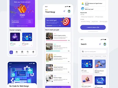 Adaptiv.me | App redesign app branding courses crazy4designes dashboard design education logo education mobile app graphic design illustration logo mobile app profile page refer to friend target ui ui design unique design ux vector