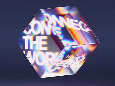 Cubism 3d c4d dispersion glass prism texture