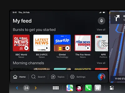 A—B 01 ai app carplay clean clear design feed hmi home podcast product product design ui ux