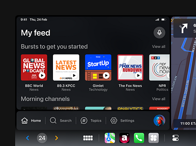 A—B 01 ai app carplay clean clear design feed hmi home podcast product product design ui ux