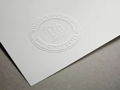 William Carey University academic brand brand identity branding embossed identity logo logo design seal university