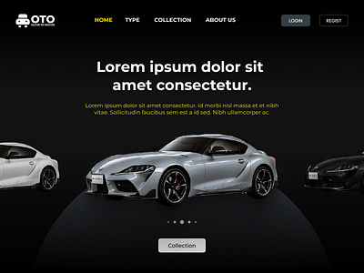 WEB UI Otomotif Sport 3d android black branding car creative elegant ios landing page logo marketing mobile otomotif responsive simple sport ui ux web white