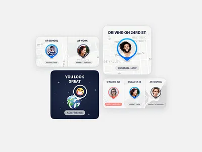Find.Me Widgets app design figma find family ios locator map ui ux widgets