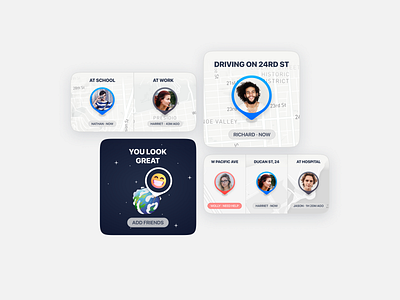 Find.Me Widgets app design figma find family ios locator map ui ux widgets