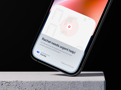Help Notification allert app design figma help ios locator map members sos ui ux