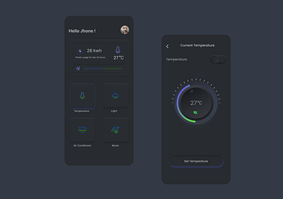 Nemorphism Smart Home UI design neromorrphism ui design ui uiux user interface