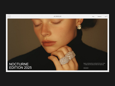 Aurielle – A Minimal & Elegant Jewellery Showcase earrings ecommerce website fashion jewellery website landing page luxury minimalist design necklace ui web design