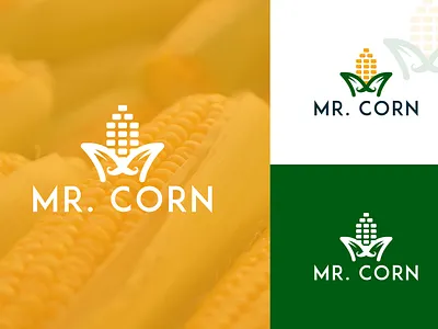 MR. Corn M + corn monogram logo brand mark branding business logo design logo m corn logo m corn monogram m logo minimalist logo monogram monogram logo