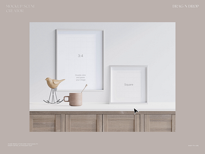 The Frames Mockup Scene Creator creator decor frames illustration interior mockup photo poster presentation scene