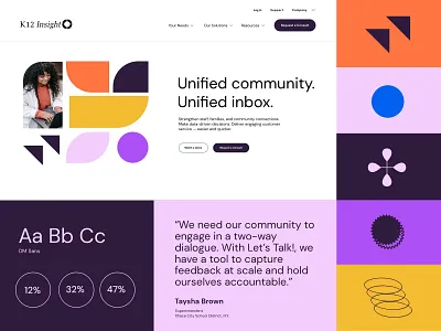 K12 Website aesthetic agency branding color design education energetic icon illustration orange palette purple resources school teacher teaching visual design web website design yellow