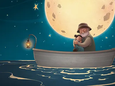 Papa's Boat book cover design book design book illustration books childrens illustration concept art digital art illustration