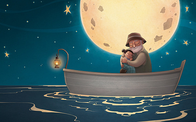 Papa's Boat book cover design book design book illustration books childrens illustration concept art digital art illustration