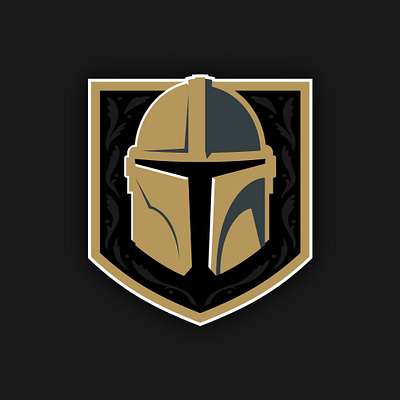 VGK x Mandalorian golden knights helmet hockey logo mandalorian mashup nhl sports star wars vegas