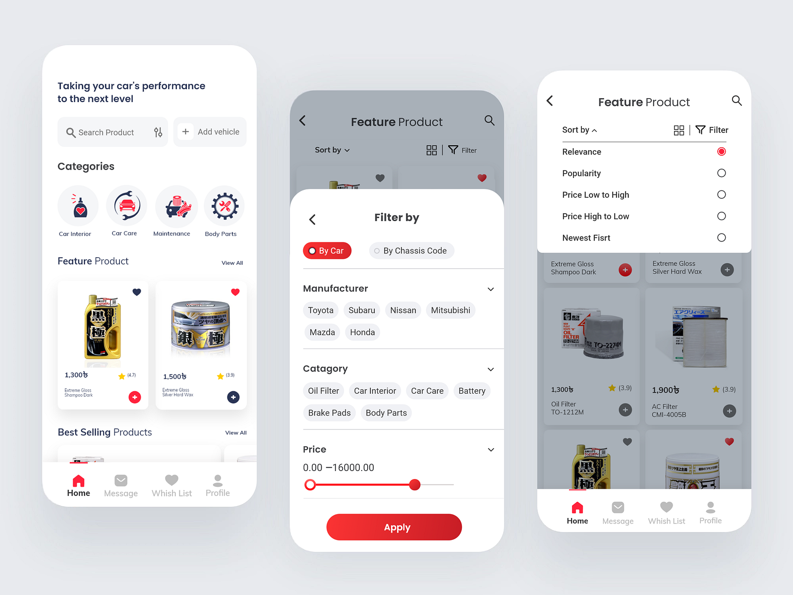 Ecommerce Filter and Sorting App UI Design by Jonaidul Islam on Dribbble