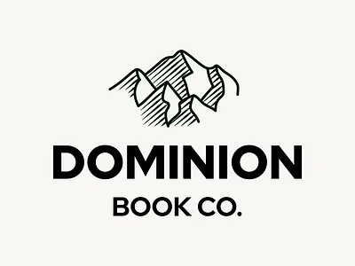 Dominion Book Co. badge book branding design dominion engraving etching icon identity illustration logo minimal mountain simple