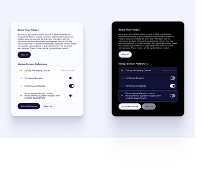 Cookie Preference Model app design figma settings typography ui ux