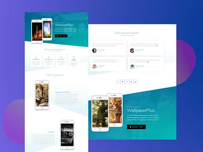 WallpaperPlus - Mobile Application Landing Page blog design elementor elementor pro figma to wordpress landing page portfolio psd to wordpress template theme ui web design web template website design wordpress wordpress landing page